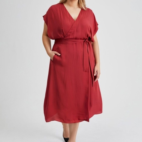 Universal Thread Dresses & Skirts - Universal Thread Ripe Red Belted Wrap Dress XL NWT